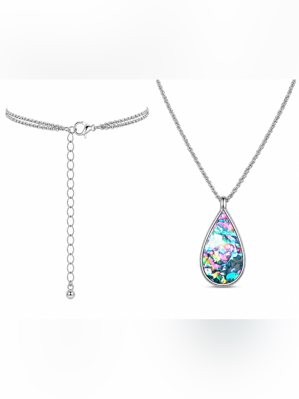✨ Iridescent Teardrop Pendant Necklace ✨